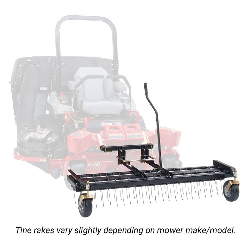 Jrco 60-In. Tine Rake Dethatcher | Heavy Duty Wheels | Mount Bar