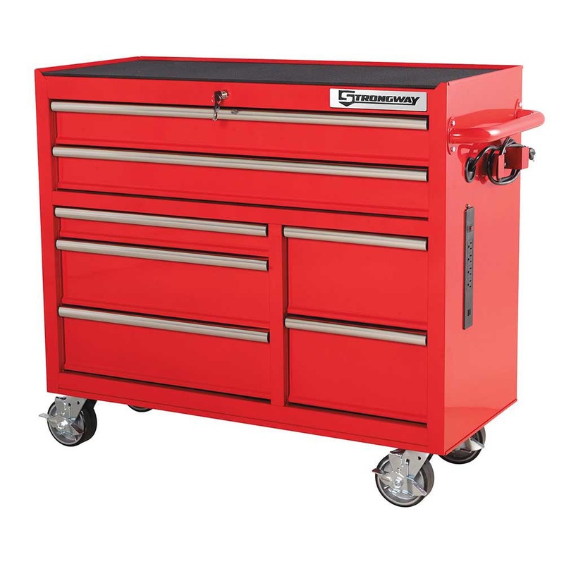 Strongway 42-In. 7-Drawer Rolling Tool Cabinet | Red