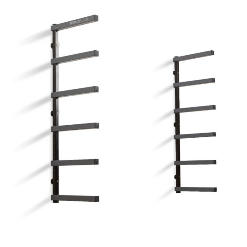 6-Level Lumber Storage Rack  Black and Gray