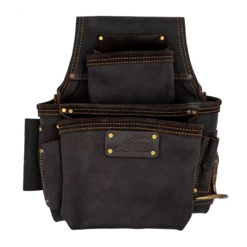 OX Pro Oil Tanned Leather Fastener Pouch with Right Handed Hammer Holder