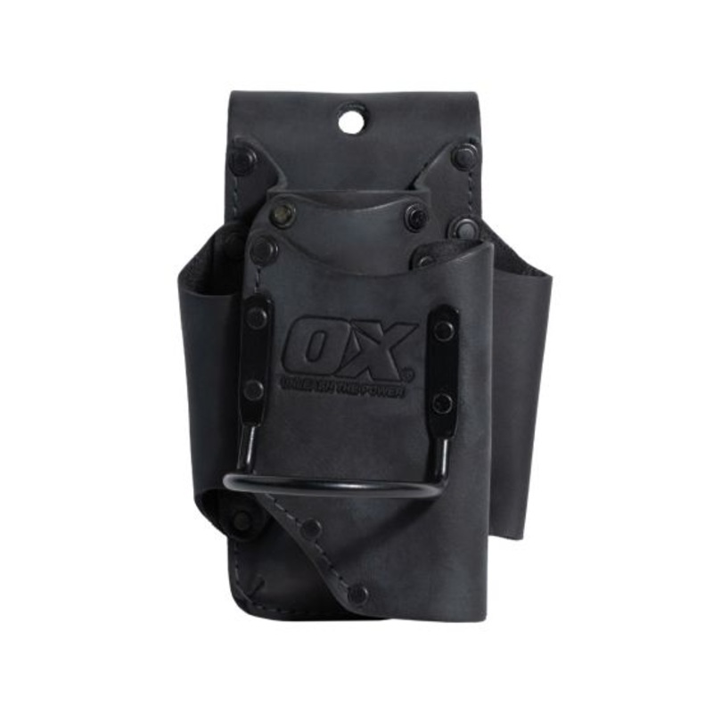 OX Ultimate Leather & Nylon Hammer Holder w/ Utility Knife Pocket w/ Kevlar Reinforcement