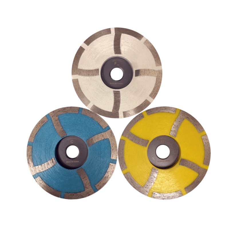 Boomerang Resin Cup Wheels|4″ X 5/8″ -11th ( Coarse – Blue Resin)|4″ X 5/8″ -11th ( Medium  – Yellow Resin)|4″ X 5/8″ -11th ( Fine – White Resin)