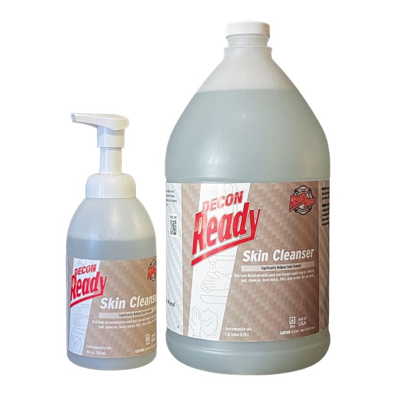 Decon Ready Skin Cleanser|1 Gallon with two 18.5 oz empty pump bottles|Wall Mount Bracket for 1 Gallon Bottle