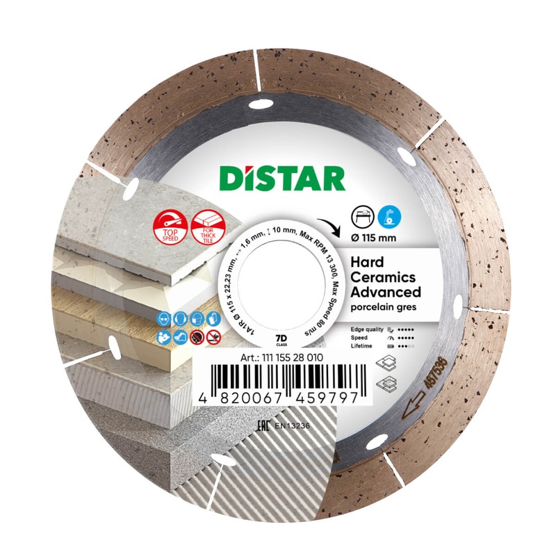 Diamond Cutting Blade 1A1R 4.5 Hard Ceramics Advanced
