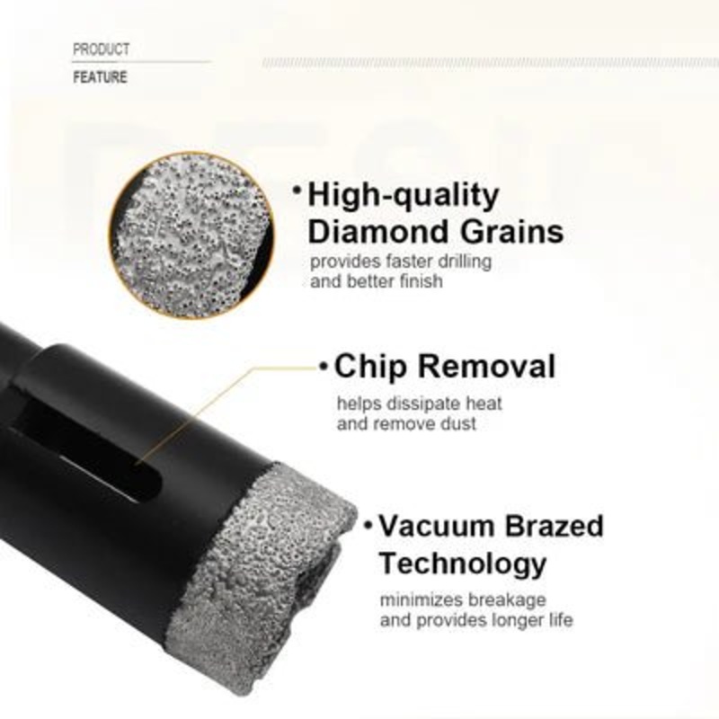 DTS Brazed Core Bits|6mm|8mm|10mm|12mm|13mm|20mm|25mm|32mm|35mm|50mm|63mm|76mm|100mm
