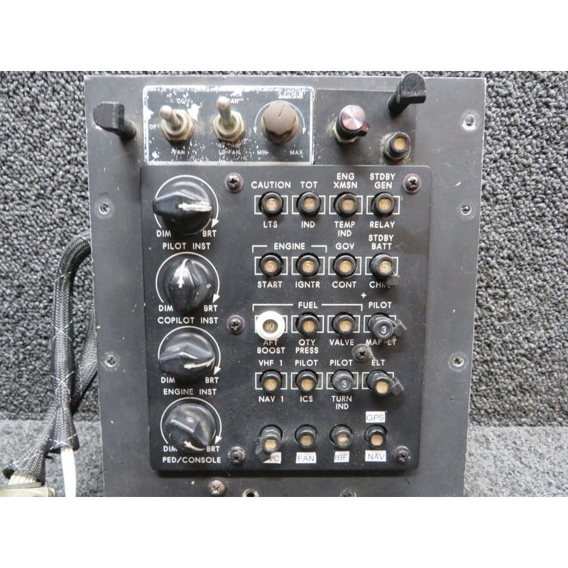 132-43002-01 Bell 206B Dimming and Breaker Panel Assembly