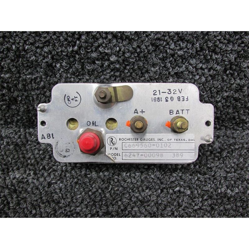 C669560-0102 Rochester Ammeter and Oil Pressure Indicator (Volts: 21-32)