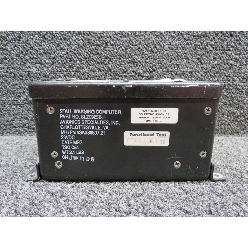 SLZ9925B (Alt: 4SAS86807-21) Avionics Specialties Stall Warning Computer (28V)