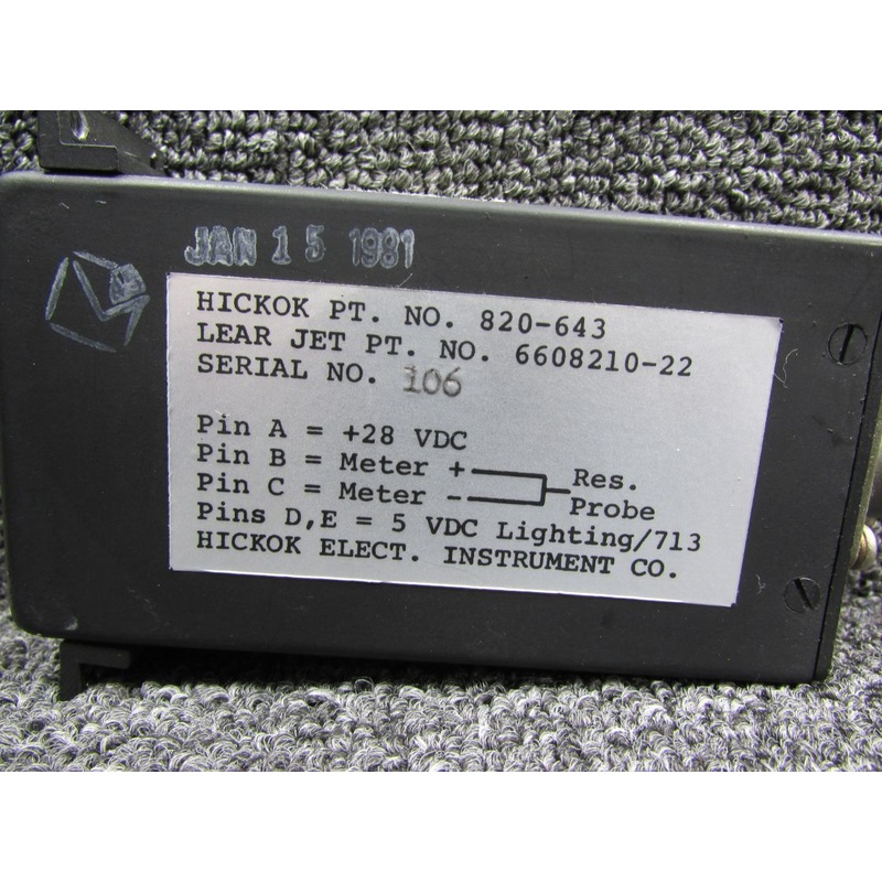 820-643 (Alternate: 6608210-22) Hickok Wing Temp Indicator