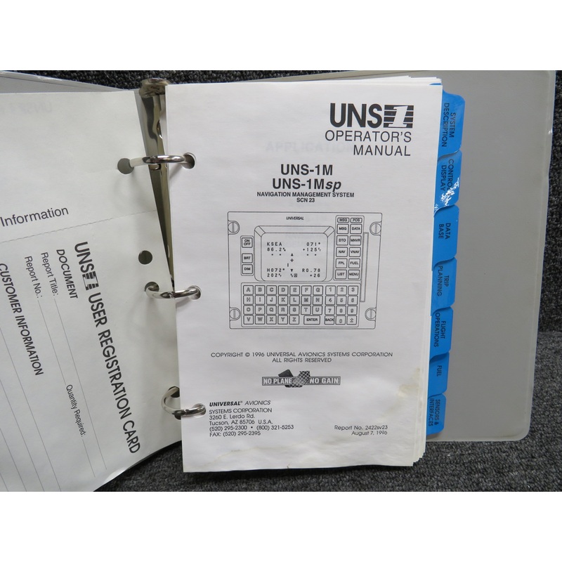 UNS-1M, UNS-1Msp Navigation Management Systems Operators Manual