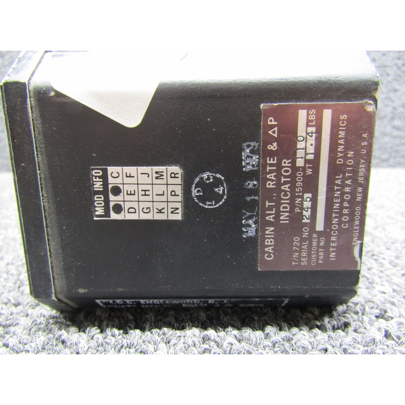 15900-110 Intercontinental Cabin Alt Pressure and Rate Indicator with Mods