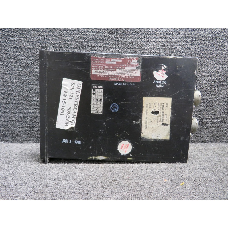 585-30560-002 Intercontinental Percent RPM HP Indicator with Mods (Worn Face)