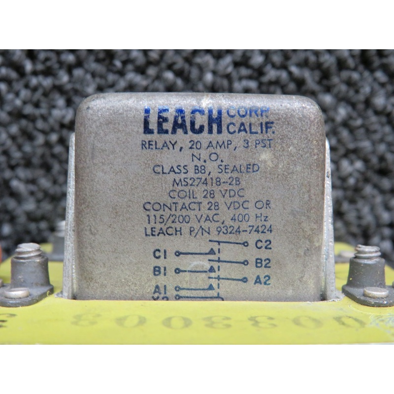 9324-7424 (Alt: MS27418-2B) Leach Relay (Volts: 28, Amps: 20)