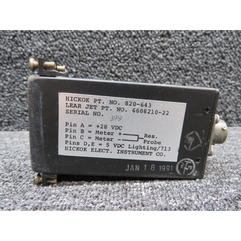 820-643 (Alt: 6608210-22) Hickok Wing Temperature Indicator, Lighted