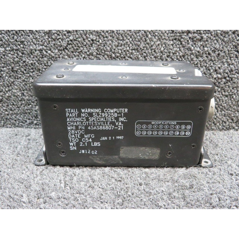 SLZ9925B-1 (Alt: 45AS86807-21) Avionics Specialties Stall Warning Computer (28V)