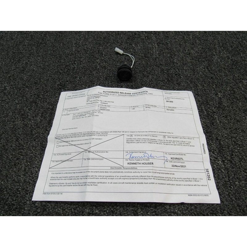 12C220-5 (ALT: C662503-0103) RC Allen Propeller De-Ice Gauge (REPAIRED W/ 8130)