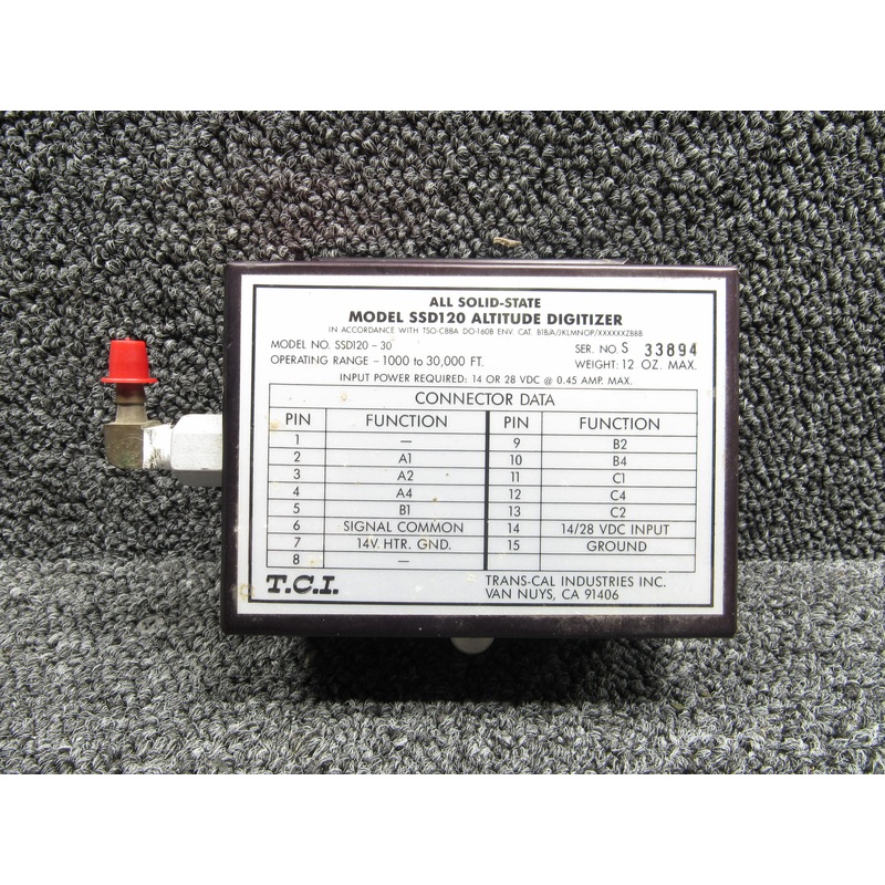 SSD120 Trans-Cal Industries All Solid-State SSD120-30 Altitude Digitizer 14/28V