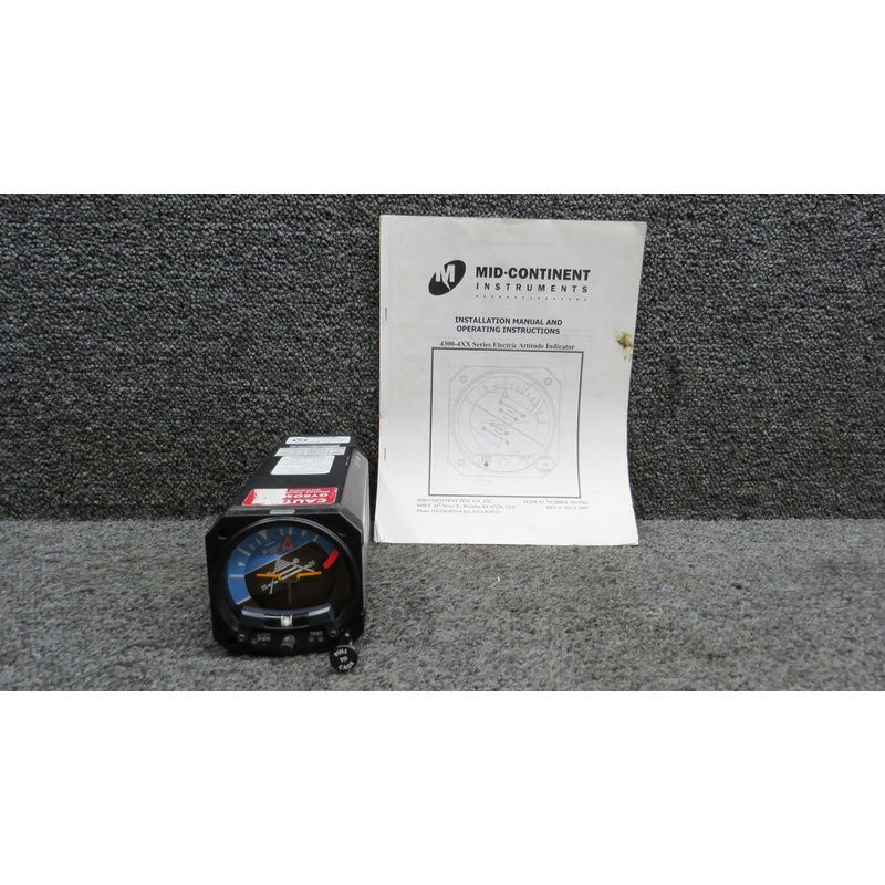 4300-431 Mid-Continent Attitude Indicator with Mod, Battery & Manual (Volts: 28)
