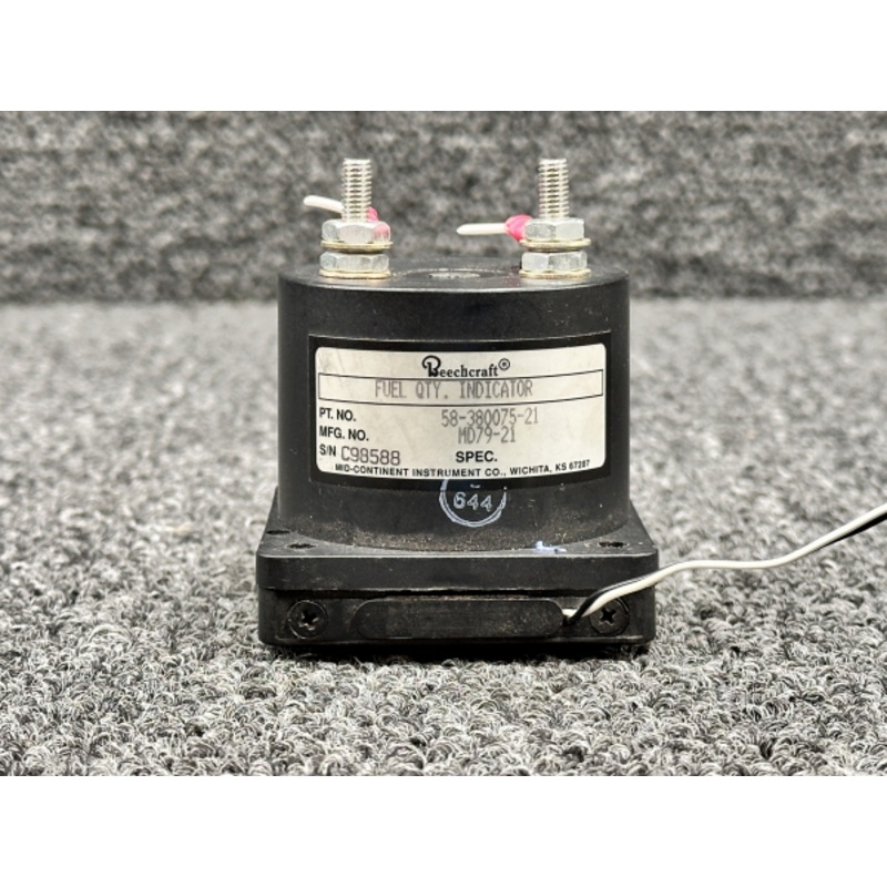 MD79-21 (Alt: 58-380075-21) Mid-Continent Fuel Guage Indicator (Lighted)