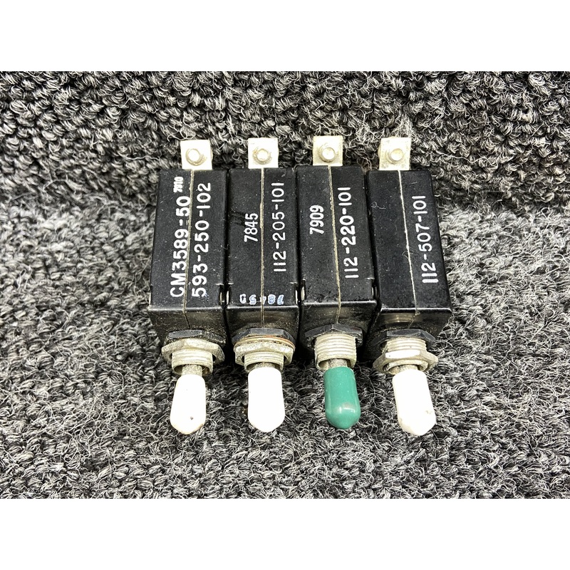 Wood Electric Toggle Circuit Breaker Set (Amps: 5, 7, 20, 50)