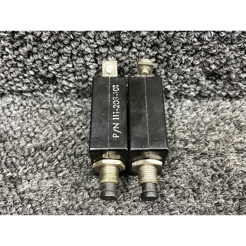 111-203-101, 111-220-101 Wood Electric Push To Reset Breaker Set (Amps: 3, 20)