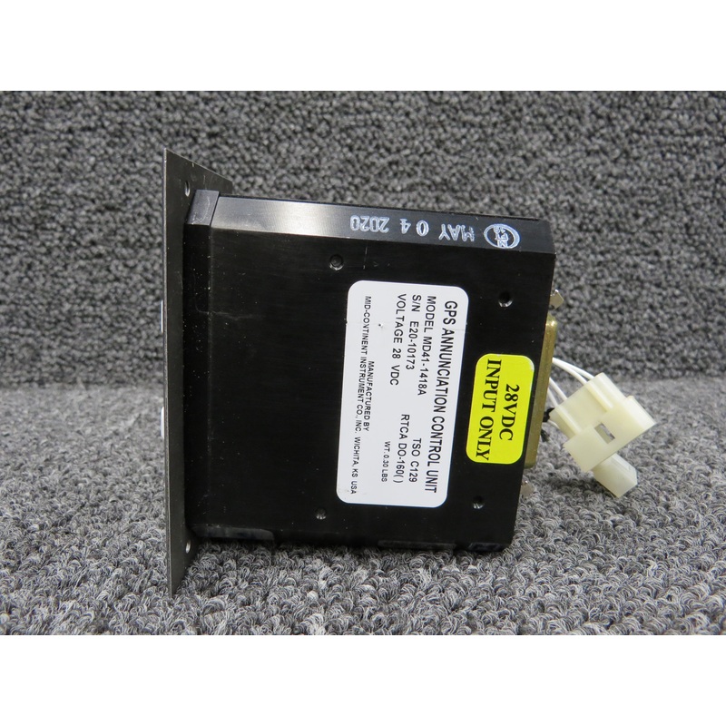MD41-1418A Mid-Continent GPS Annunciation Control Unit (Volts: 28)