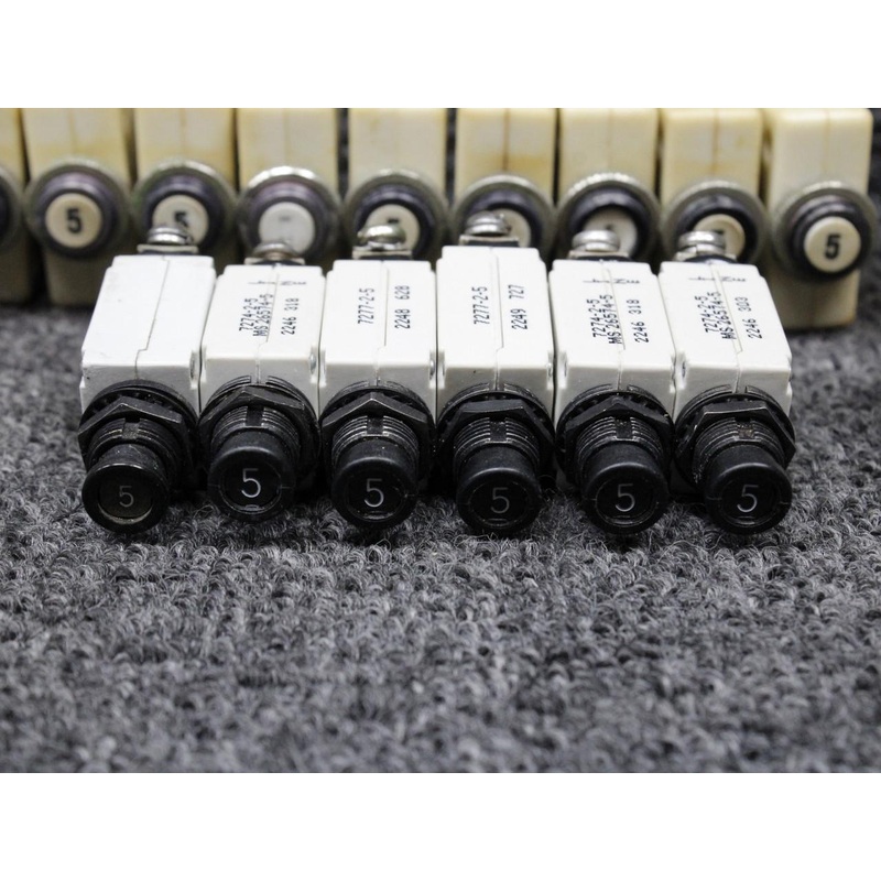 Klixon, Mechanical Products Push Circuit Breaker Set of 25 (Amps: 5, 7.5, 10, 15, 60)