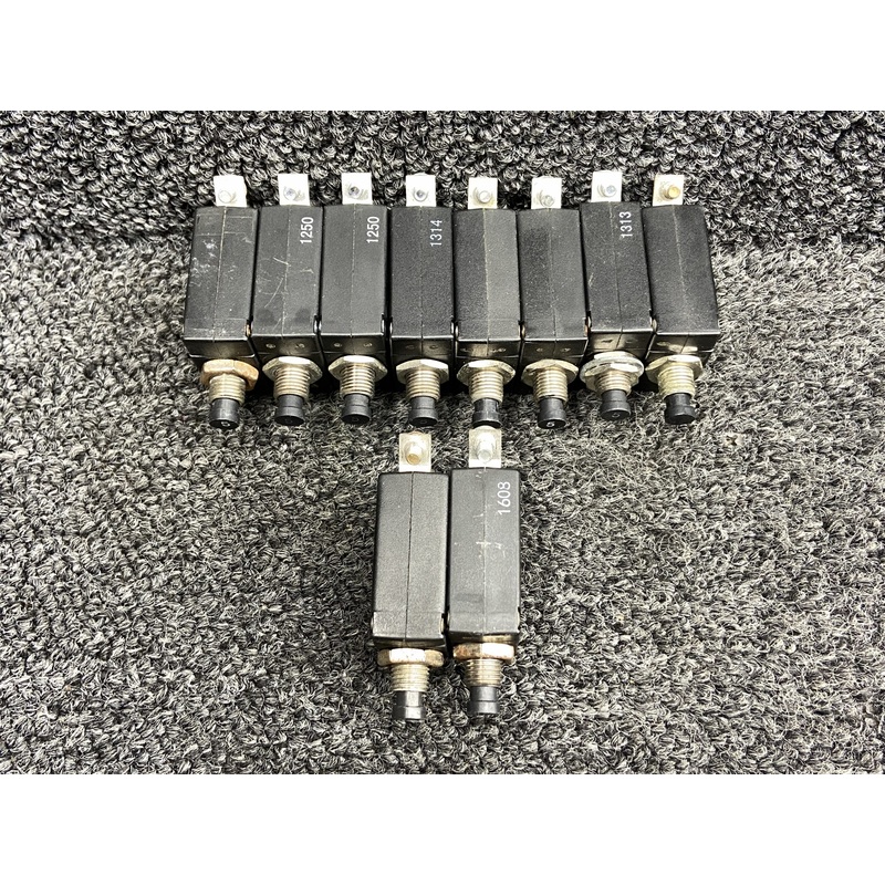 W23-X1A1G Potter & Brumfield Push to Reset Circuit Breaker Set (Amps: 5, 10)