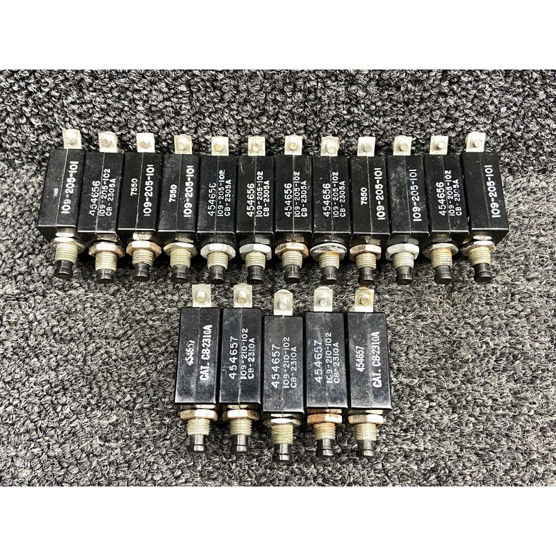 Wood Electric Push to Reset Circuit Breaker Set (Amps: 5, 10)