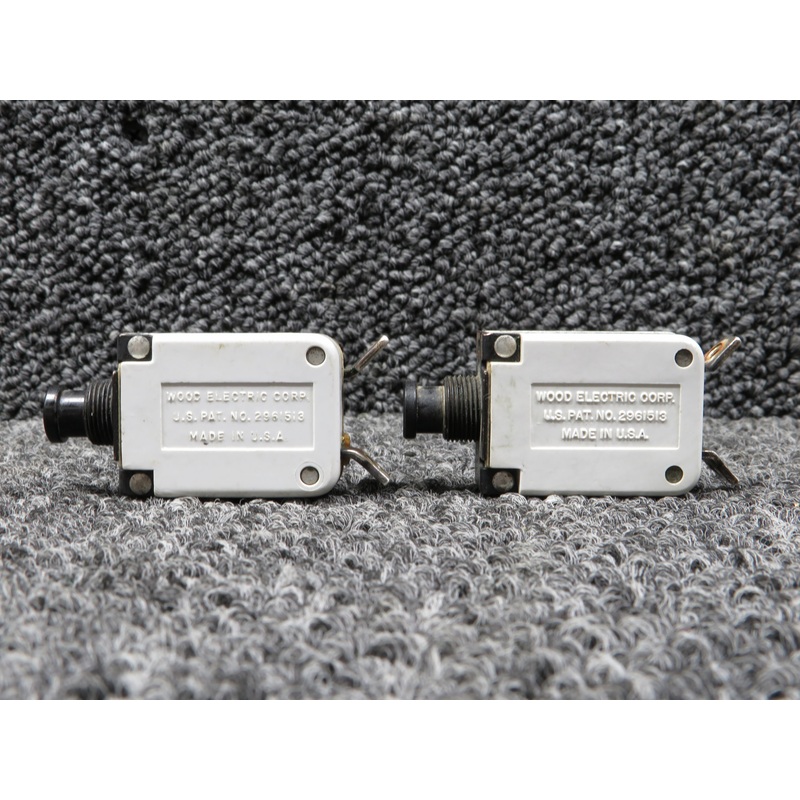 105-205-101 (Alt: MS25244-5) Wood Electric Push Circuit Breaker (5 Amps)(Set of 2)