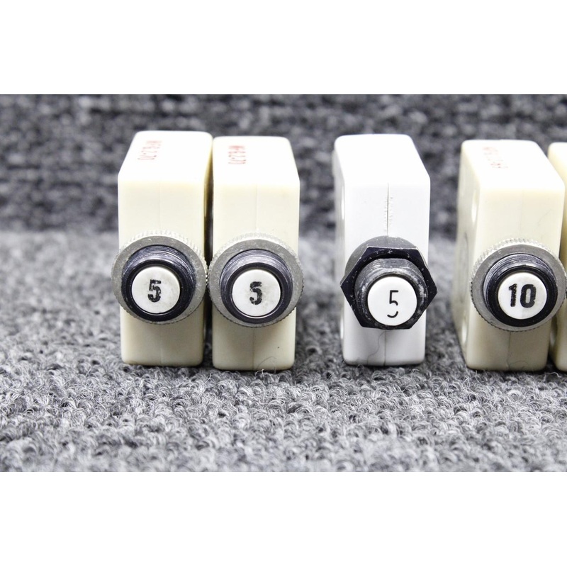 S-1360-5, S-1360-10, S-1596-60 Mechanical Products Push Circuit Breaker Set of 11