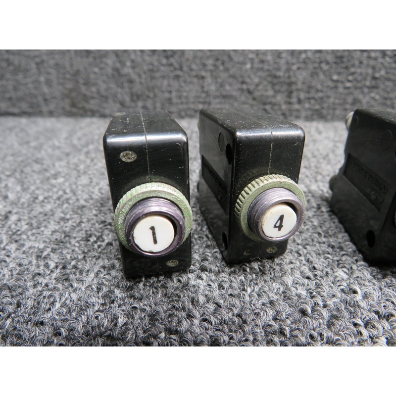 W58-XC4C12A-1, W58-XC4C12A-4 Push Breakers Set of 6 (Amps: 1, 4, 5, 50)