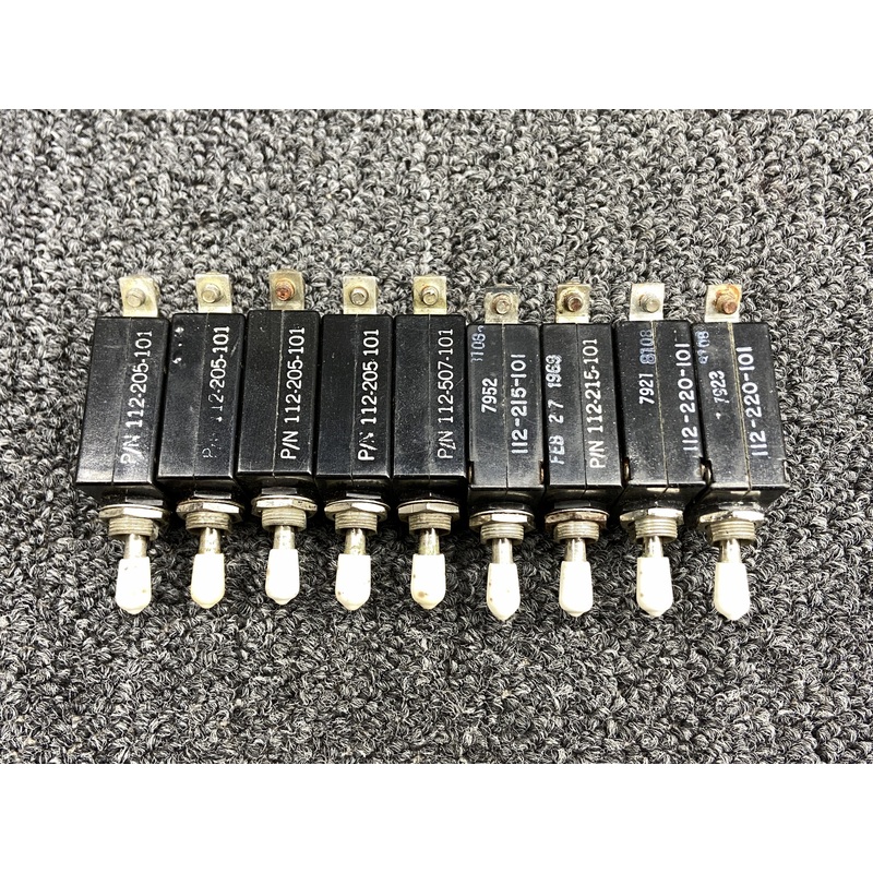 Wood Electric Push to Reset Circuit Breaker Set (Amps: 5, 7, 15, 20)
