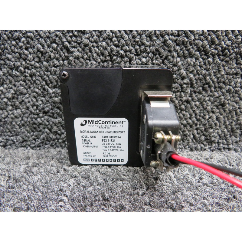 6420093-5 Mid-Continent Chronos Digital Clock with USB Charging Port