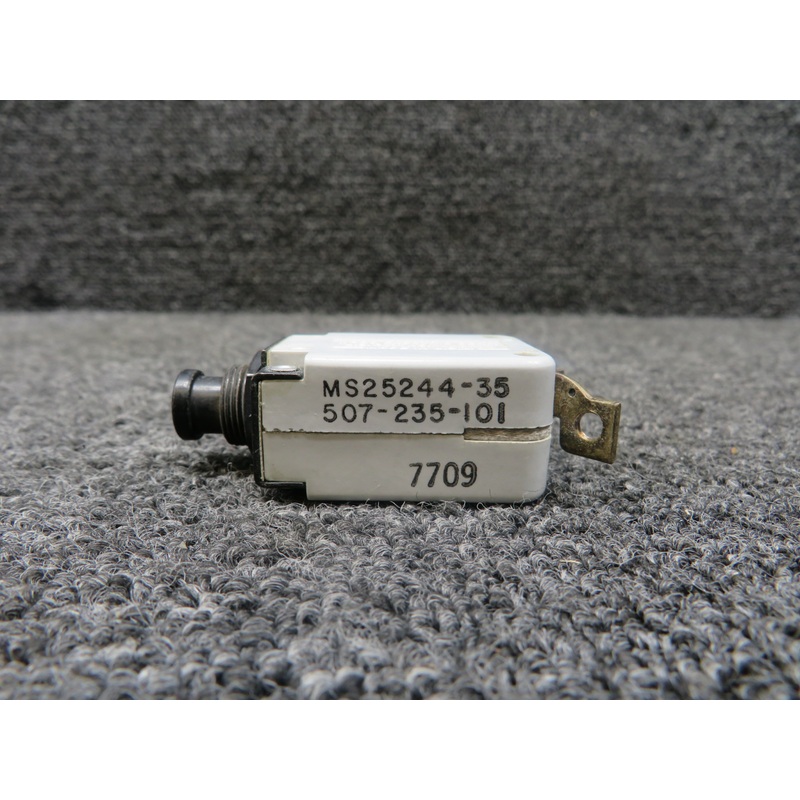 507-235-101 (Alt: MS25244-35) Wood Electric Circuit Breaker Push Switch (35A)