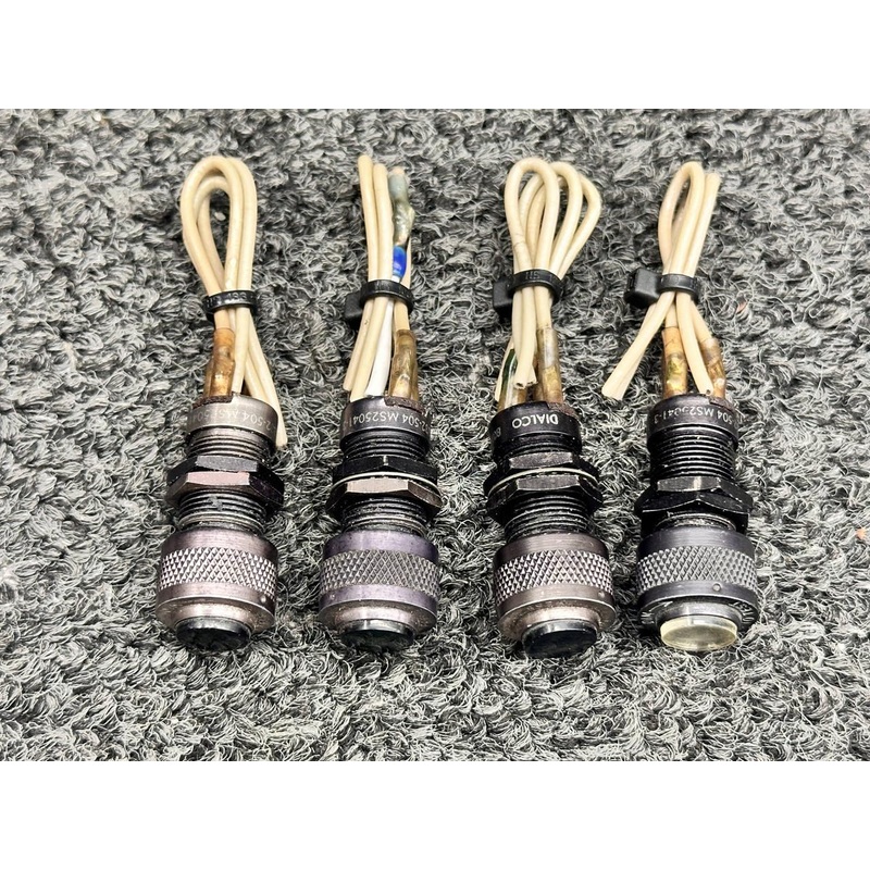 801-1030-0332-504 (Alt: MS2504-3) Dialco Push to Test Switches (Set of 4)