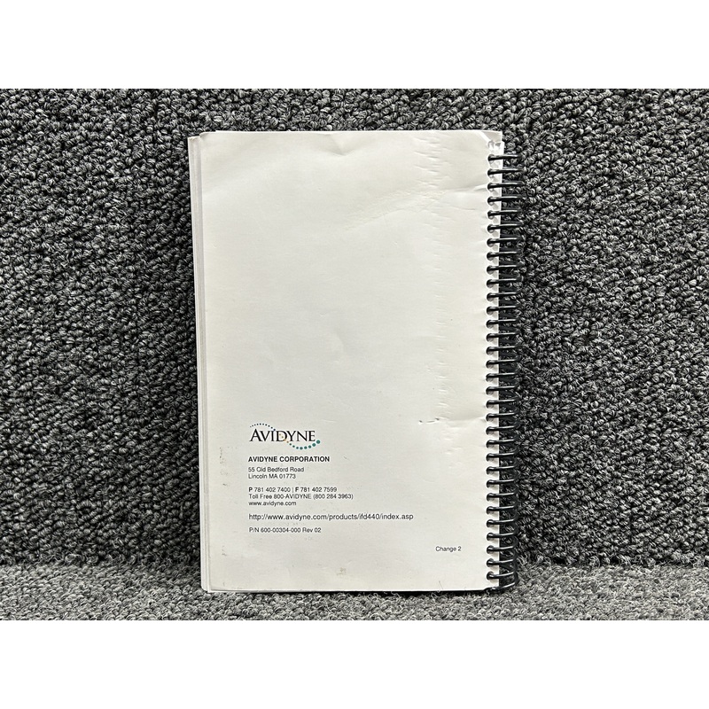 600-00304-000 Avidyne IFD440 FMS, GPS, NAV, Comm Pilot Guide Booklet
