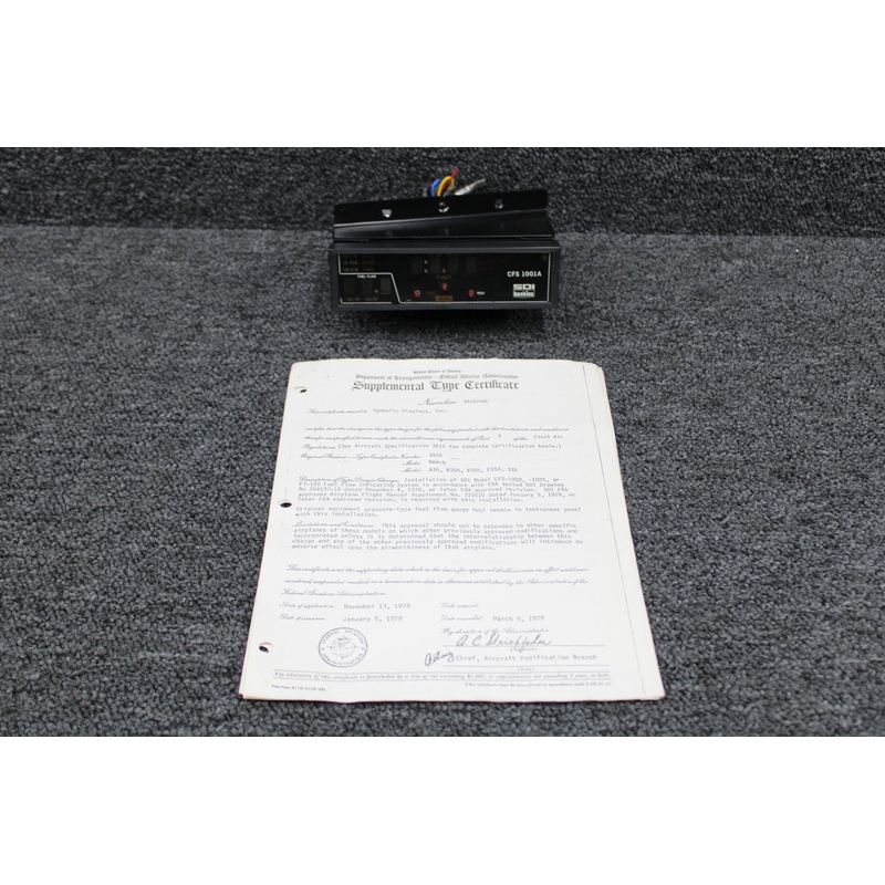 702047-1 SDI Hoskins CFS-1001A Digital Fuel Flow Indicator w STC (Volts: 12-28)