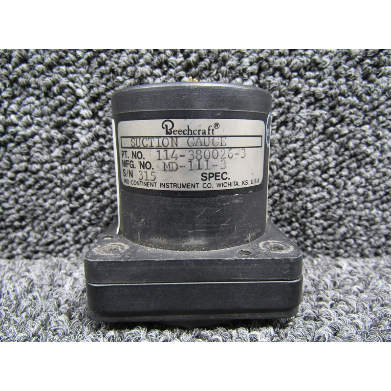 MD-111-3 (Alt: 114-380026-3) Mid-Continent Suction Gauge (Core)