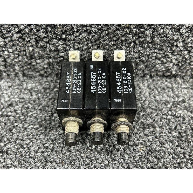 CB-2310A (Alt: 109-210-102) Wood Electric Push to Reset Circuit Breaker Set of 3