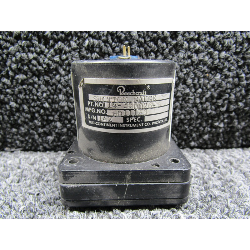 MD111-3 (Alt: 114-380026-3) Mid-Continent Instrument Gyro Suction Indicator