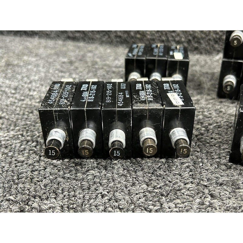Potter and Brumfield Push to Reset Circuit Breaker Set (Amps: 1, 3, 10, 15)