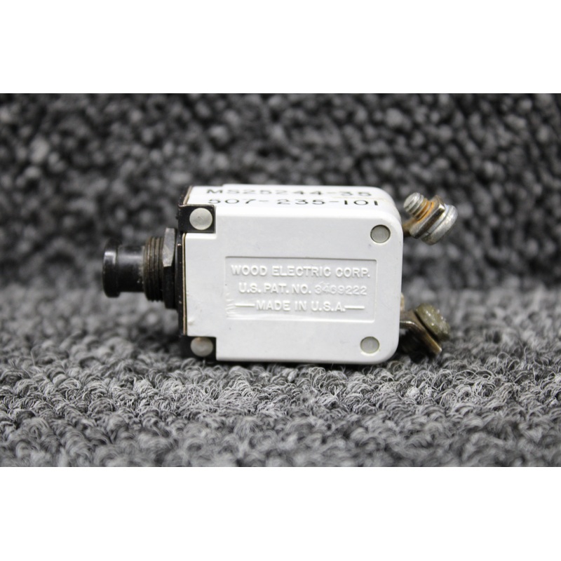 507-235-101 (Alt: MS25244-35) Wood Electric Push Circuit Breaker (35A)