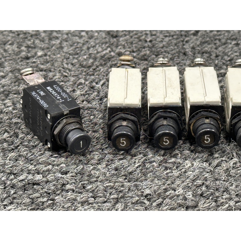 7277-2-5 Klixon, Mechanical Products Circuit Breaker Set of 10 (Amps Vary)