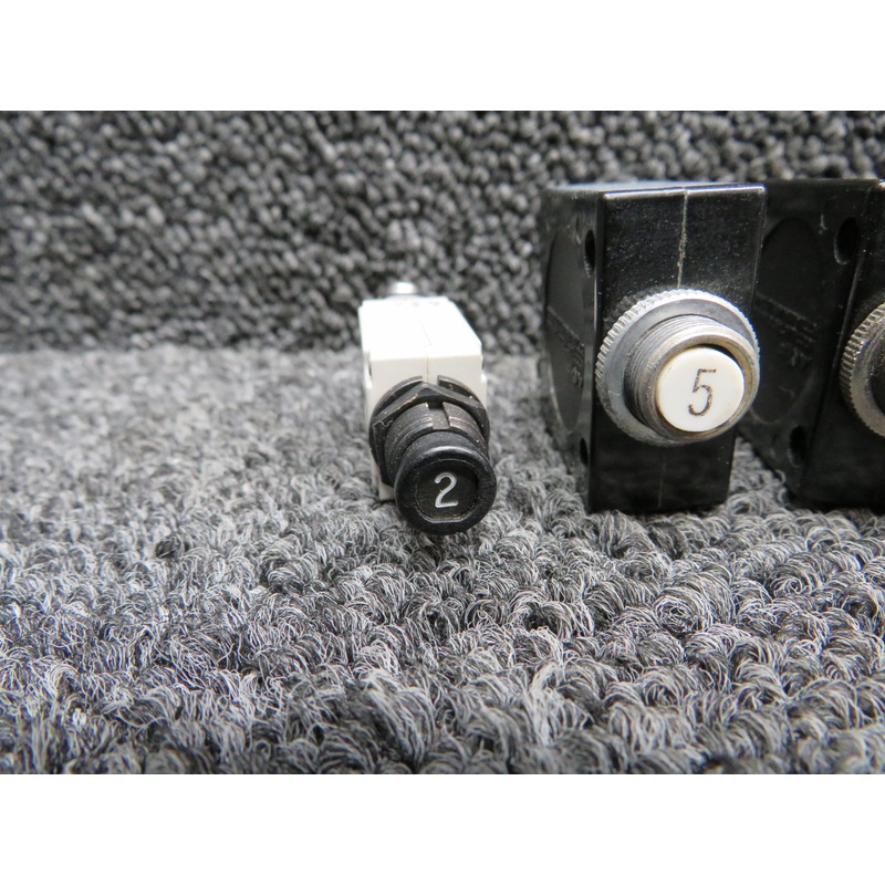 7277-2-2, S-1360-5L, S-1360-10L Klixon, Wood Circuit Breakers (Set of 5)
