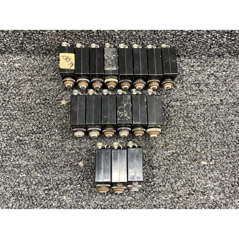 S-1360 Wood Electric Push to Reset Circuit Breaker Set (Amps: 5, 10, 15, 20)