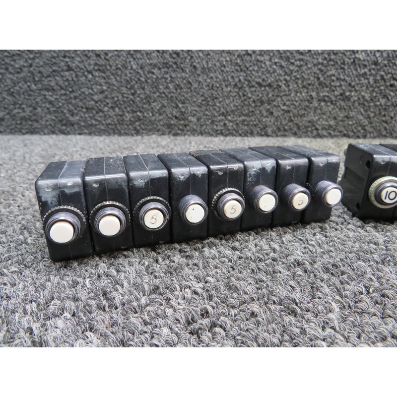 W58X-1008-10, W58XC4C12A10 Potter Circuit Breaker Set of 20 (Amps: 2-10)