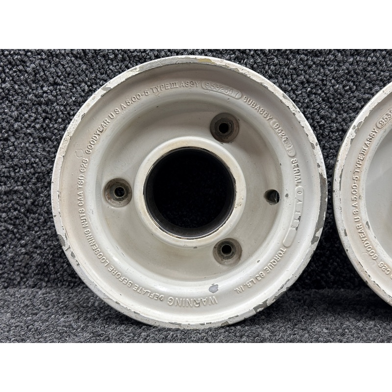 9532307 Goodyear 5.00-5 Nose Gear Wheel Assembly (Minus Bearings)