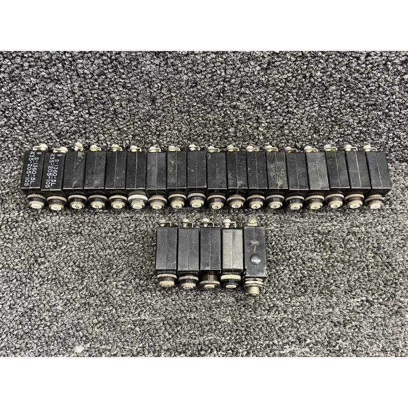 Potter & Brumfield Push to Reset Circuit Breaker Set (Amps: 5, 10, 60)