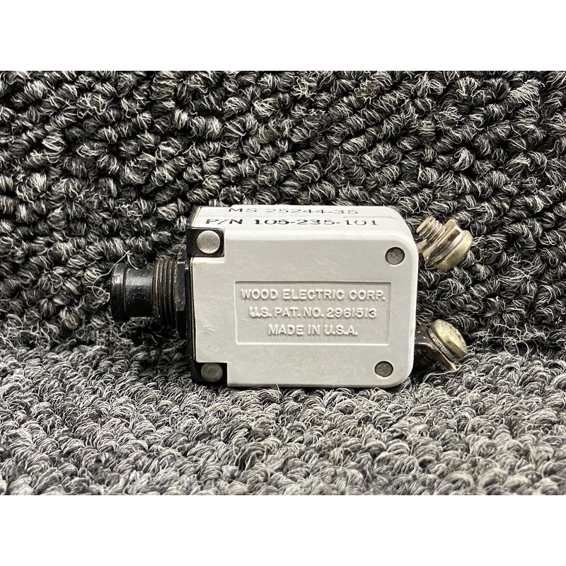 105-235-101 (Use: 507-235-101) Wood Electric Push to Reset Circuit Breaker (35A)